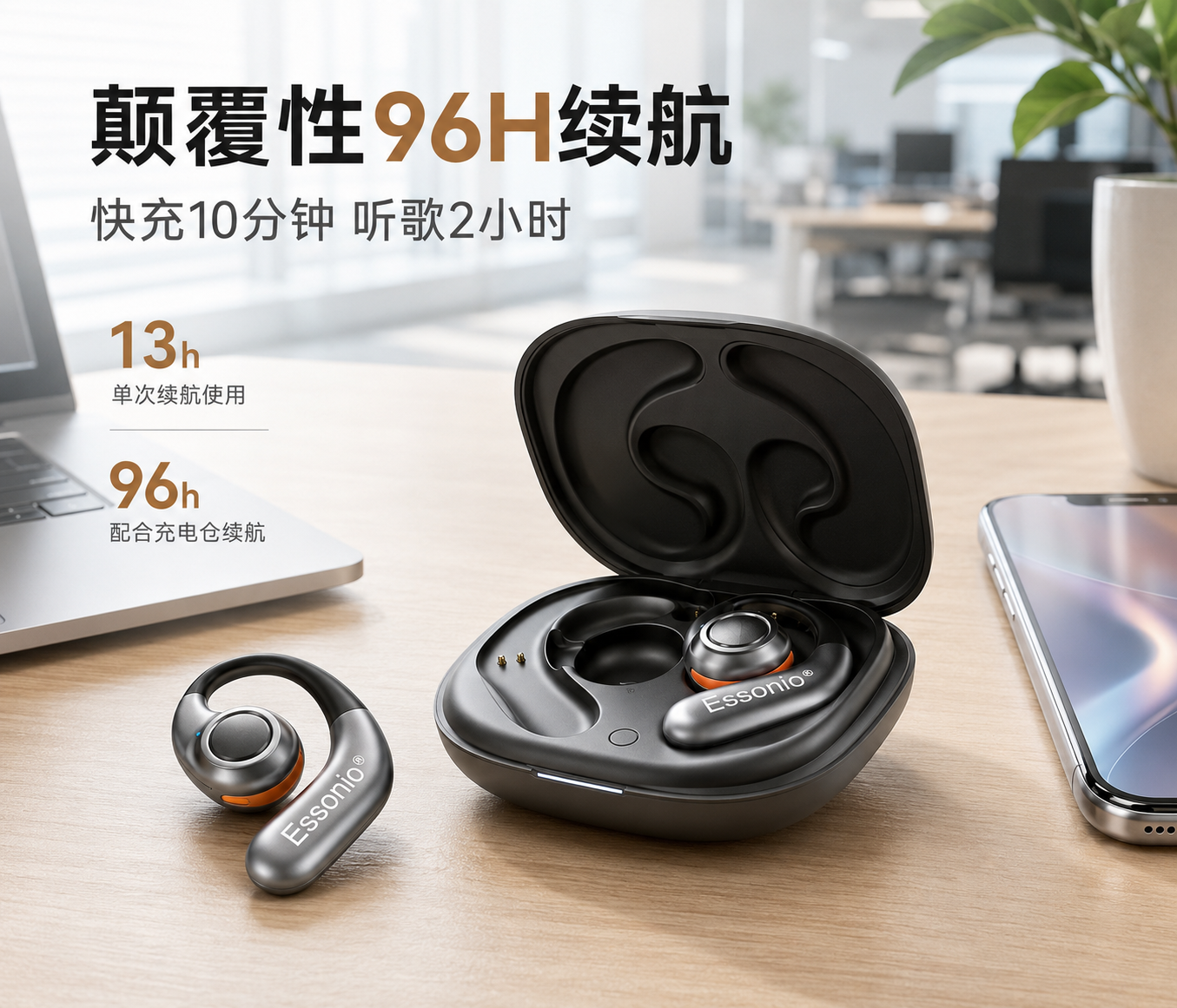 颠覆性96H续航 | 快充10分钟听歌2小时 
